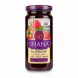 Jar of Shana raspberry fresh jam with purple lid and label showing raspberries