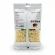 Back view of Yekta Foods almond flakes packaging with storage and contact information