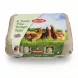 Carton of 6 medium fresh free range eggs with image of hens on packaging