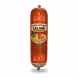 Melis Chicken & Paprika Salami in brown packaging held in hand with halal label