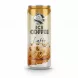 Can of Halalo Ice Coffee Latte with coffee beans and splash design
