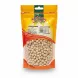 Package of Anjoman brand chickpeas showing front with clear pouch on a white background