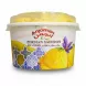 Anjoman Persian Saffron Ice Cream tub side view with ingredients and nutrition label