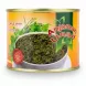 Tin of Anjoman Fried Sabzi Ghormeh with parsley and coriander illustration