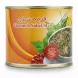 Anjoman Ghormeh Sabzi Stew canned product side with name and kidney beans image