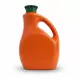 Orange syrup plastic bottle with handle and green cap