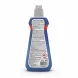 Back label of Finish Dishwasher Rinse & Shine Aid bottle showing product details and barcode