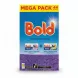 Back of Bold Laundry Detergent box showing extra product variants and purple field background