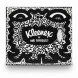Kleenex tissue box with black and white Mr Doodle artwork front design