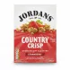 Front of Jordans Country Crisp Strawberry cereal box showing crunchy oat clusters and strawberries