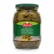 Jar of Durra branded pickled grape leaves with green polka dot lid