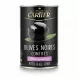 Tin of Cartier brand pitted black olives