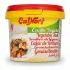 CalNort vegetable stock powder container with yellow and red lid