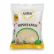 Pack of Habibi Crushed Garlic shows white and yellow packaging with garlic illustration
