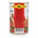 Back label of Robert Halal beef sausages can showing ingredients and barcode