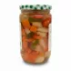 Side view of Greenfields Mixed Pickles showing layered vegetables in jar