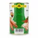 Barcode and halal certification on can of Robert Chicken Sausages