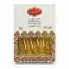 Box of saffron crystal rock candy sticks with Persian decorative design