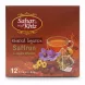Front view of Sahar Khiz Saffron and Jujube herbal infusion tea box