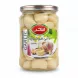 Jar of Sahar pickled peeled garlic cloves in brine