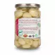 Back label of Sahar pickled peeled garlic jar detailing ingredients and manufacturer