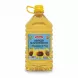 Large plastic bottle of Garusana refined sunflower oil with blue label and yellow cap