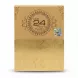 Box packaging of Oud 24 Hours Majestic Gold perfume in gold with decorative pattern