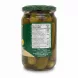 Back label showing nutrition facts of Durra pickled cucumber jar