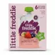 Box of Little Freddie organic baby food pouch with strawberries, blueberries and oats
