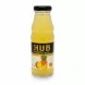 Glass bottle of The Hub pineapple nectar with black cap and label showing pineapple image