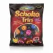 Schoko Trio chocolate coated cherry, orange and strawberry fondants pack front