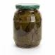 Close-up view of Durra Pickled Grape Leaves jar showing side label