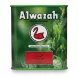 Close-up of Alwazah green tea branding with red swan logo on tin