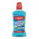 Colgate Triple Action Mouthwash front label showing fresh breath, antibacterial, strength enamel benefits