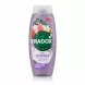 Bottle of Radox Feel Renewed Shower Cream with lychee and vanilla scent front view