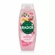 Radox Feel Indulged Passionfruit & Shea Shower Cream front view with tropical fruit and shea butter illustration