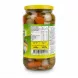 Nutritional information and barcode label on Green Gardens Valley Mixed Pickles jar