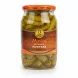 Jar of Melis Pickled Peppers showing whole pickled peppers in brine
