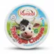 Istanbul branded spreadable triangle cheese package with smiling cartoon cow