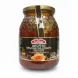 Garusana 100% pure Spanish blossom honey in a hexagonal patterned glass jar with gold lid