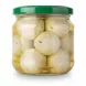 Closeup of Zaad Labneh mint yoghurt balls in sunflower oil inside jar