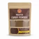 Front view of Naturi Fresh Roasted Curry Powder in a brown resealable paper pouch with transparent window