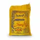 Yellow Foodopia rice bag with blue and red text in foreign language