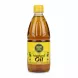 Bottle of Heera Pure Mustard Oil with yellow label and cap
