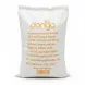Back side of Donya Kamferooz rice 5kg bag showing brand and contact details