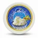 Top view of Tak brand Iranian white ice cream tub featuring pistachios and ice cream scoops on a blue label