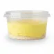 Side view of 4 Seasons wafer ice cream displaying yellow saffron ice cream and wafer base