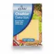 Packaged cheddar cheese slices front