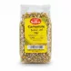 Clear package of dried camomile flowers with yellow label