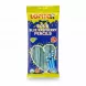 Lopito sour blue raspberry pencils in bright yellow and blue packet showing candy through heart shaped window